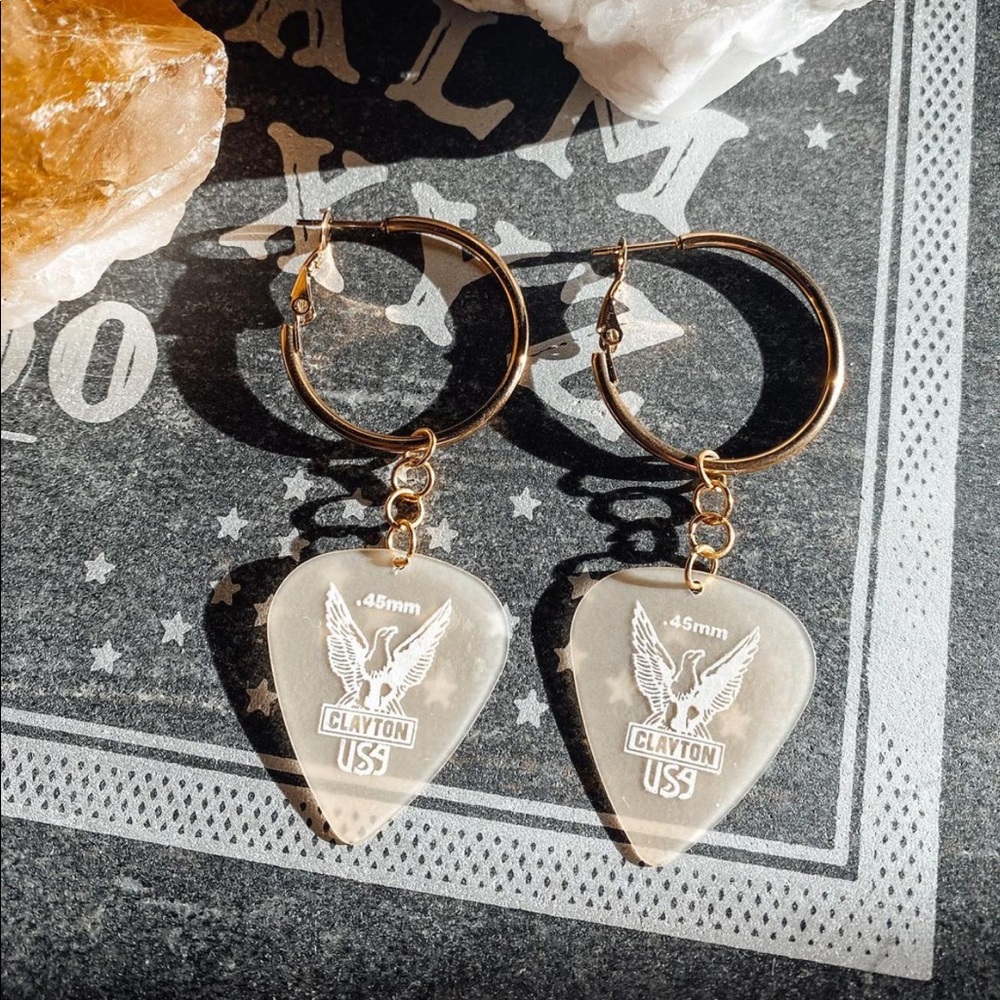 Handmade Guitar Pick Earrings